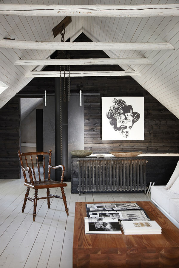 rustic-white-beams-dark-wood-walls