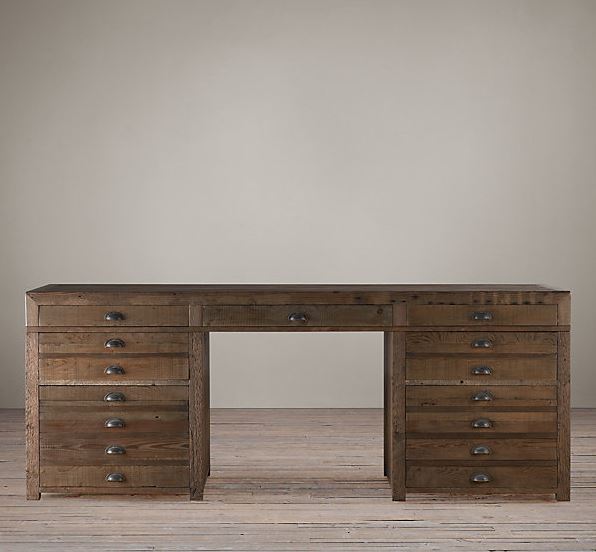 rustic-wood-pine-printmakers-desk